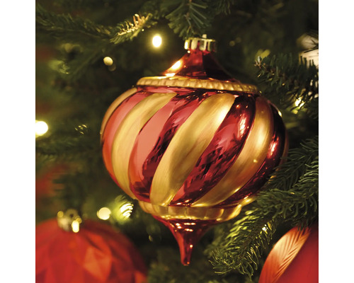 Décoration de sapin de Noël à rayures sur le sapin de Noël