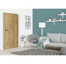 Salon avec porte en bois, canapé, fauteuil et tapis