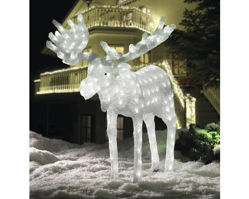 Beleuchtete Elchfigur für den Aussenbereich im Garten