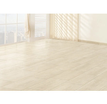 Pièce lumineuse avec carrelage au sol et fenêtre