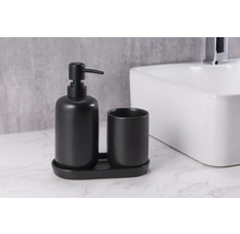 Distributeur de savon et gobelet à brosse à dents en céramique dans la salle de bain