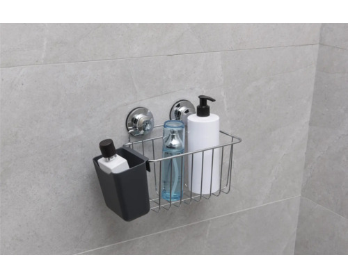 Duschregal mit Saugnäpfen zur Aufbewahrung von Badartikeln an der Wand