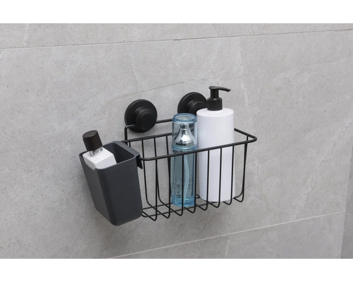 Duschregal mit Saugnäpfen und Badutensilien