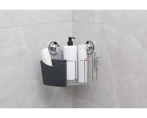 Eckregal mit Saugnäpfen zur Badezimmeraufbewahrung