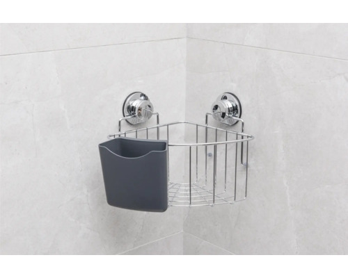 Eckregal zur Badaufbewahrung mit Saugnäpfen zur Wandmontage