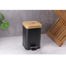 Abfalleimer mit Bambusdeckel und Fusspedal