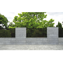 Clôture de jardin en béton avec éléments horizontaux