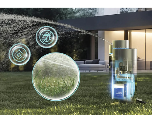 Automatische Rasenbewässerung mit Dünger- und Schädlingsbekämpfungsfunktion