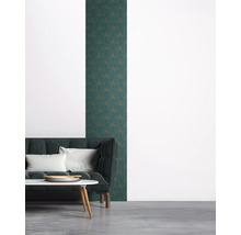 Salon avec canapé et papier peint à motifs de style Art déco