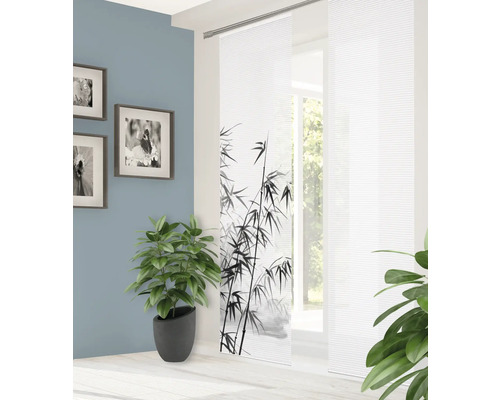 Dekoratives Schiebeelement mit Bambusmotiv für Fenstergestaltung
