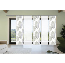 Panneau japonais avec motif abstrait de cercle devant une fenêtre