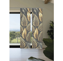 Schiebegardine mit Blattmuster vor einer Terrassentür