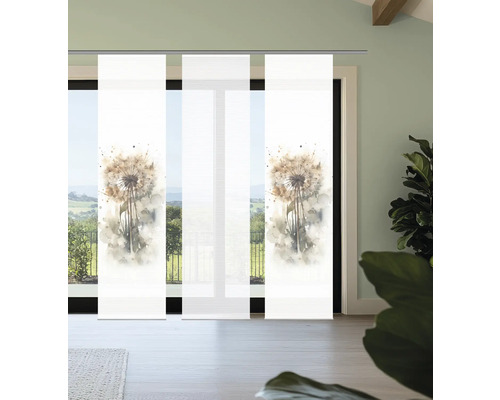 Pièce avec des panneaux japonais à motif de pissenlit