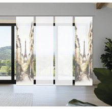 Raumansicht mit Schiebegardinen mit Paris-Motiv