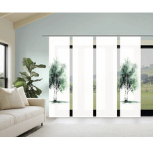 Raumansicht mit Schiebegardinen mit Baumdesign