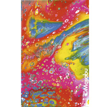 Abstraktes Kunstwerk mit Farbmischungen und Blasenmuster