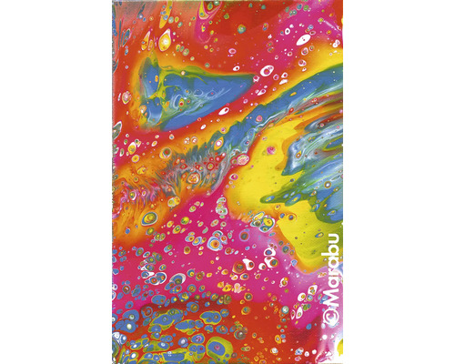 Abstraktes Kunstwerk mit Farbmischungen und Blasenmuster