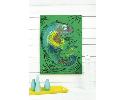 Gemälde mit Chamäleon Motiv auf Leinwand