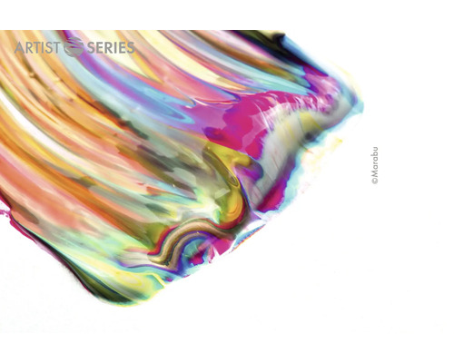 Farbiger Farbanstrich mit dem Schriftzug 'Artist Series'