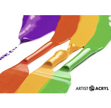 Nahaufnahme von Farbklecksen in verschiedenen Farben