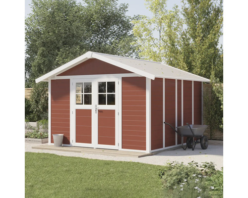 Gartenhaus mit Doppeltür und Satteldach im Garten