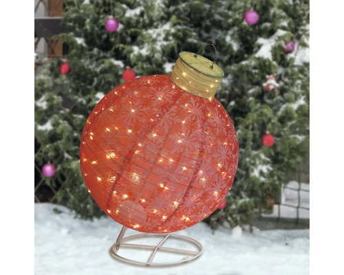 Boule de Noël décorative rouge avec éclairage pour l'extérieur