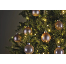 Sapin de Noël avec boules de Noël et guirlande lumineuse