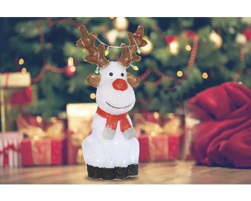 Dekorativer Ren mit Beleuchtung für die Weihnachtszeit.