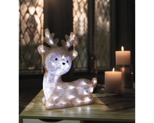 Figurine décorative de renne lumineuse en plastique