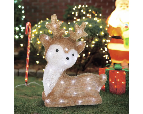 Cerf décoratif avec éclairage pour l'extérieur comme décoration de jardin de Noël