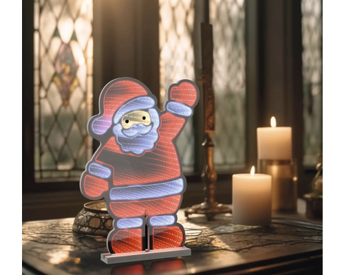 Figurine LED décorative de Père Noël sur une table