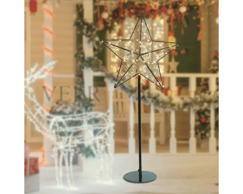 Dekorativer, beleuchteter Stern mit Ständer für den Aussenbereich zur festlichen Beleuchtung.