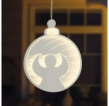 Weihnachtsbaumkugel mit Engelmotiv und LED-Beleuchtung