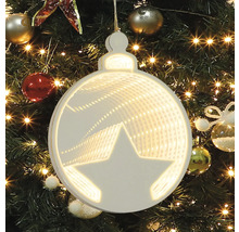 Weihnachtsbaumkugel mit Sternmotiv und LED-Beleuchtung