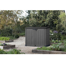 Armoire de jardin en plastique avec portes verrouillables dans le jardin