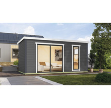 Maison de jardin moderne avec porte coulissante et fenêtre pour l'extérieur