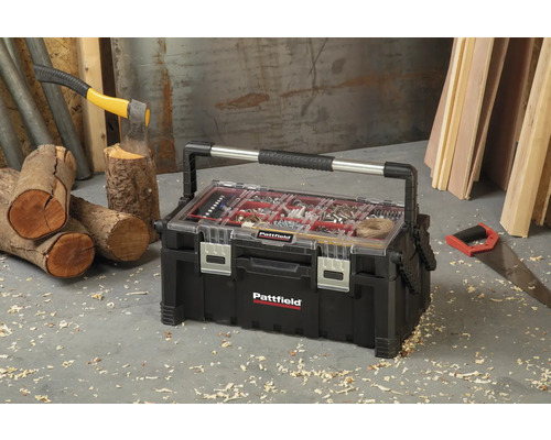 Pattfield Werkzeugkoffer mit Werkzeugen, Axt und Säge