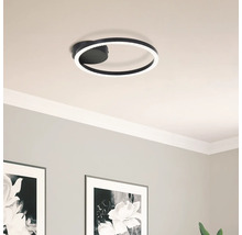 Plafonnier LED noir en forme d'anneau