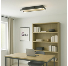 Bureau avec bureau, chaise, bibliothèque et plafonnier