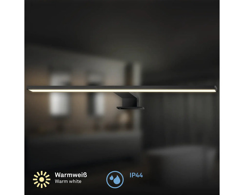 Schwarze LED-Wandleuchte mit warmweissem Licht