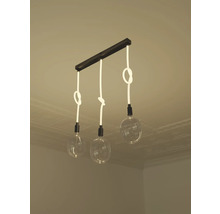 Deckenleuchte mit drei Leuchten und dekorativen Knoten