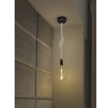 Hängelampe mit dekorativem Knoten und Glühbirne in modernem Interieur