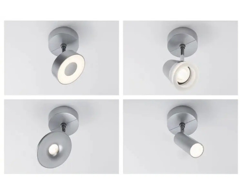 Quatre spots de plafond différents en métal