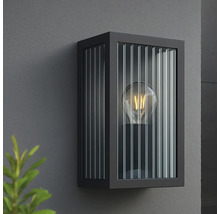 Applique murale extérieure rectangulaire avec montants verticaux et ampoule