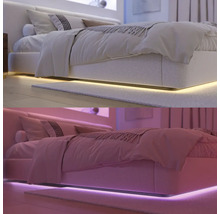 Lit avec éclairage LED sous le cadre pour une ambiance chaleureuse