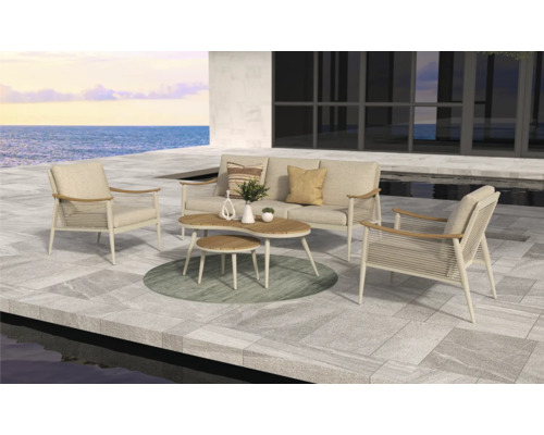 Gartenmöbelset mit Sofa, Sesseln und Tisch für den Außenbereich