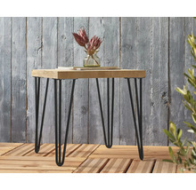 Table d'appoint avec plateau en bois et pieds en métal