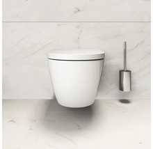 WC suspendu avec brosse de toilette