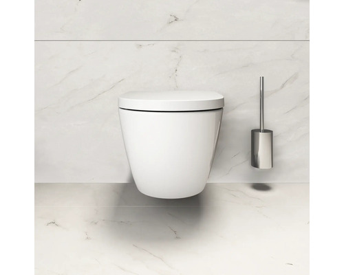 WC suspendu avec brosse de toilette