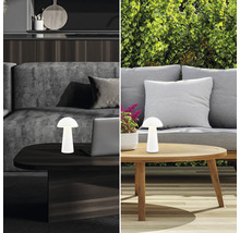 Tischleuchte im Innen- und Aussenbereich auf Couchtisch